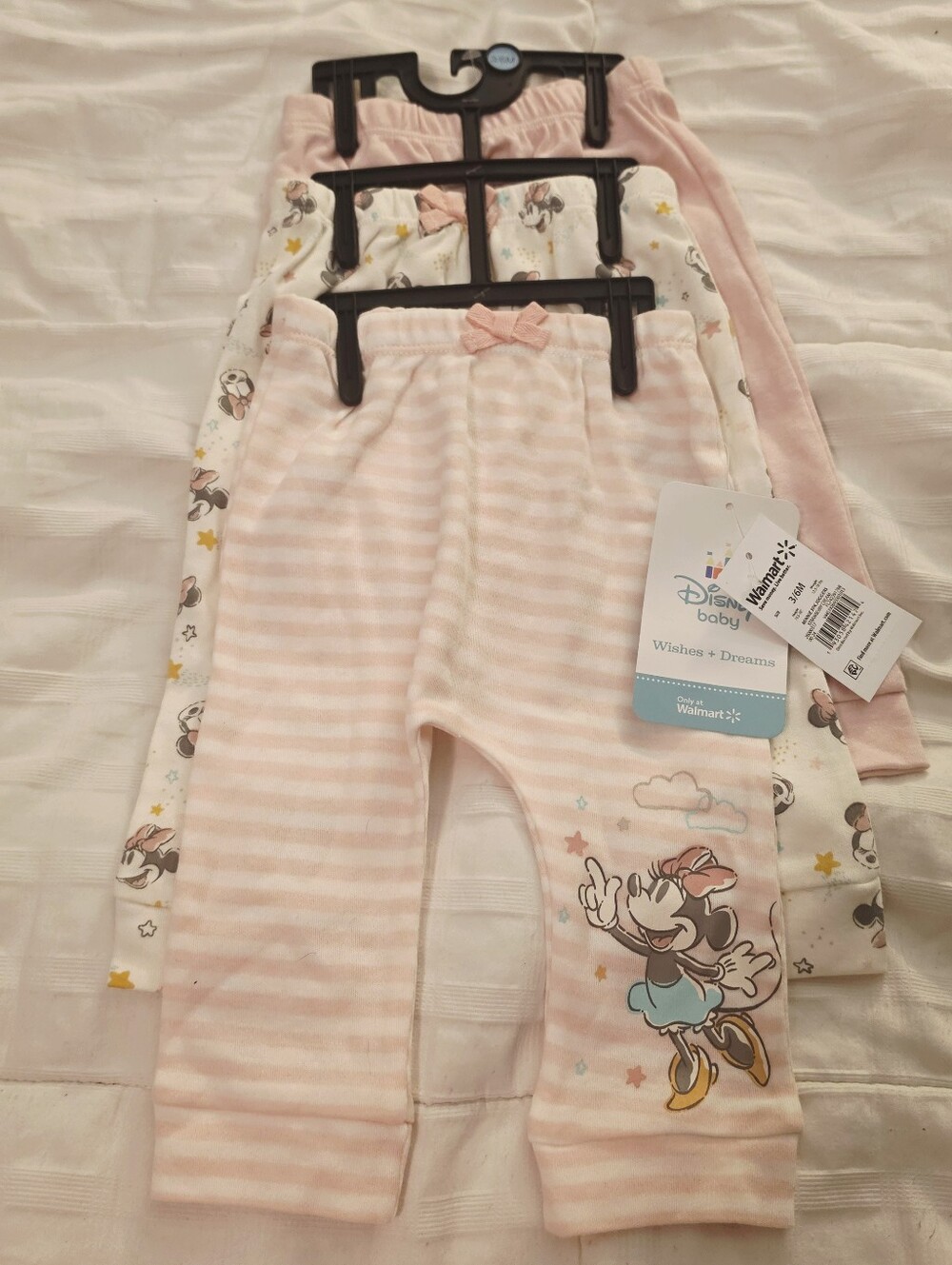NEW Disney Baby Girl 3/6 Months Minnie Mouse Pants Pink White Soft Cute NWT